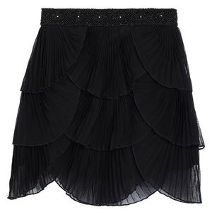 NWOT Black Mini Skirt with Beaded Waist